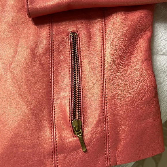 Cache peach pearl 100% leather jacket - Picture 8 of 12